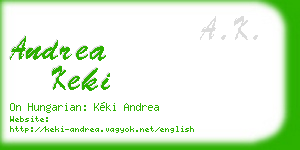 andrea keki business card
