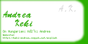 andrea keki business card